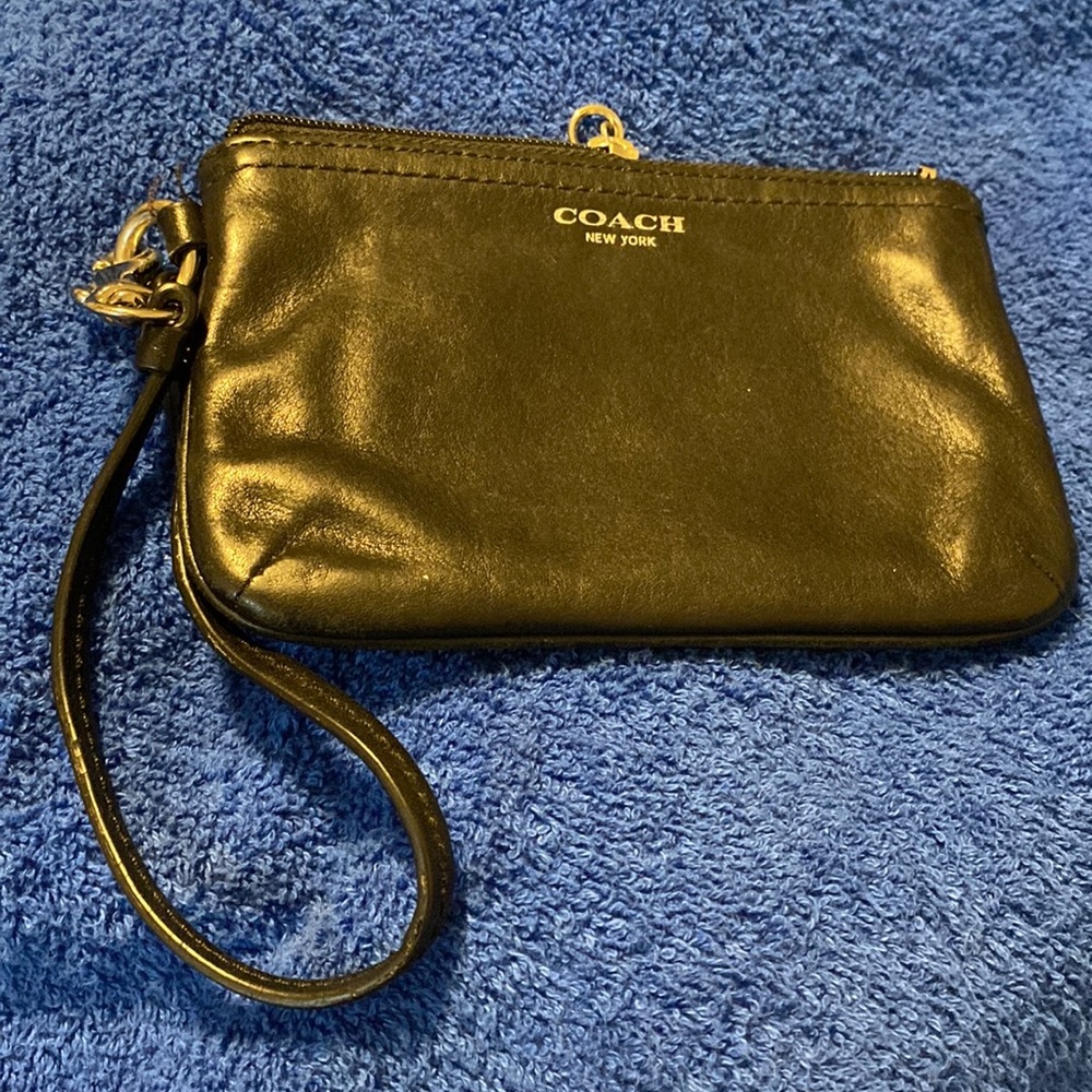 Coach small black wristlet